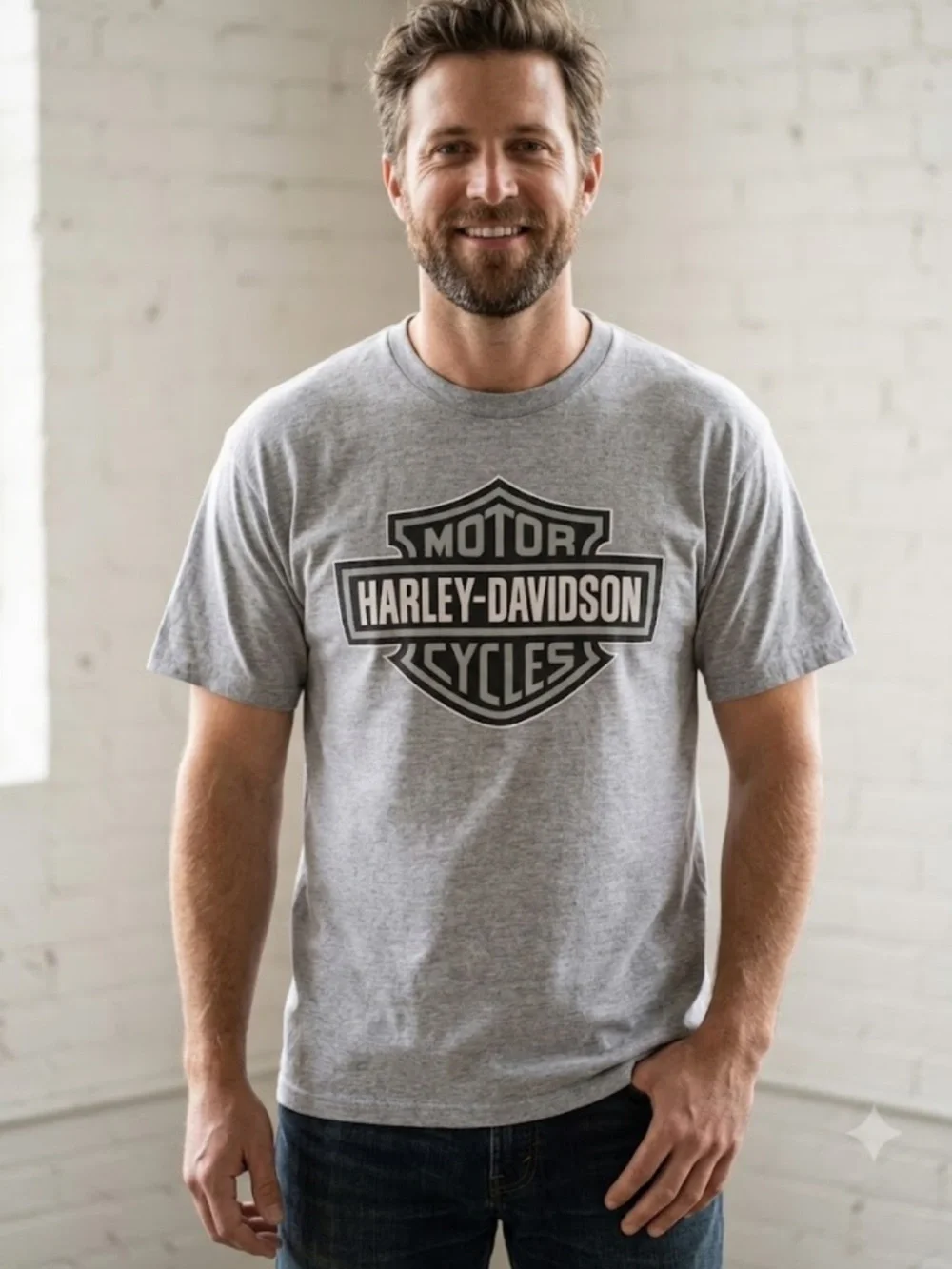 Harley-Davidson Gray Short Sleeve Logo Tee - Picture 1 of 6